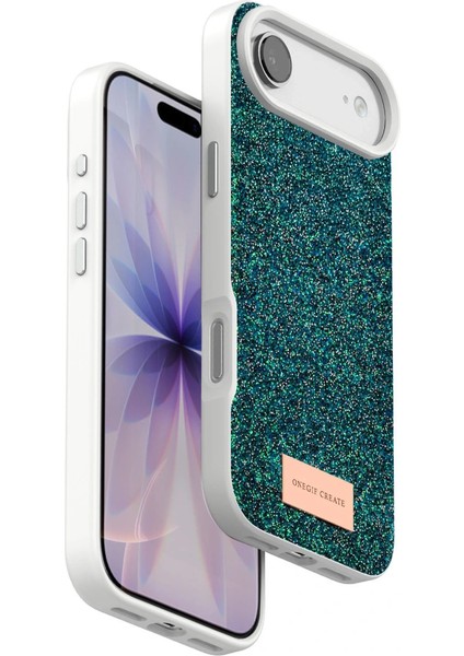 Onegif Apple Iphone 17 Air Bright Simli Kapak - Koyu Yeşil