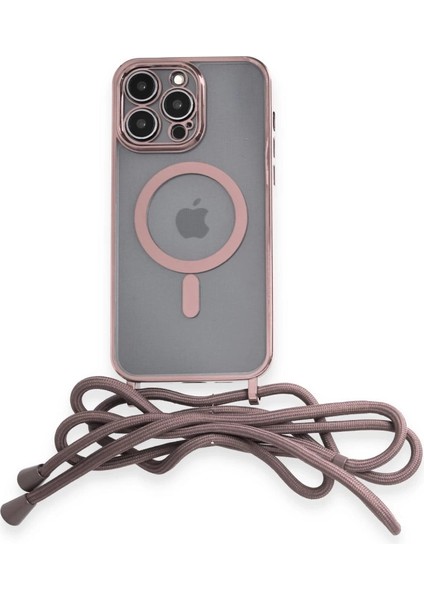 Iphone 12 Pro Kılıf Divo Lazer Askılı Magsafe Kapak - Pembe
