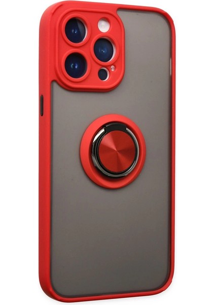 Iphone 14 Pro Kılıf Montreal Yüzüklü Silikon Kapak - Kırmızı fiyatları
