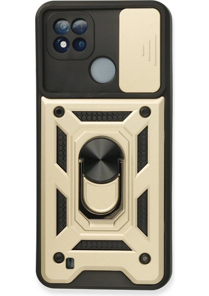 Realme C11 2021 Kılıf Pars Lens Yüzüklü Silikon - Gold