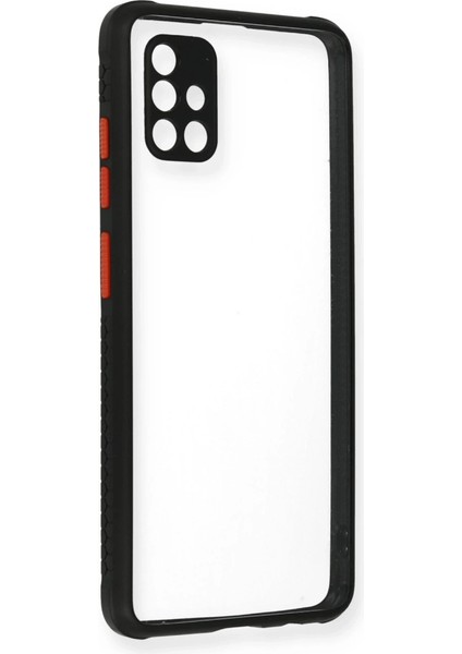 Samsung Galaxy A71 Kılıf Miami Şeffaf Silikon - Siyah