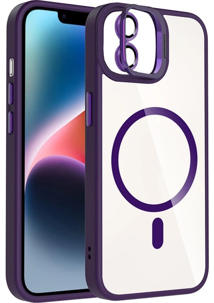 Joko Apple Iphone 11 Remim Lensli Magsafe Standlı Kapak - Derin Mor