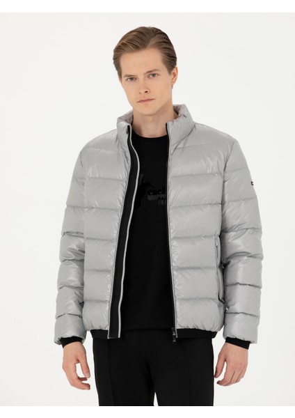 Erkek Gri Kaz Tüyü Kapitone Mont 50273891-VR024