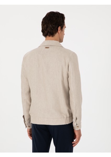 Erkek Bej Slim Fit %100 Keten Mont 50300082-VR011 indirimleri