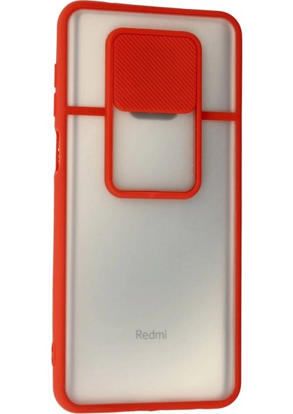 Xiaomi Redmi Note 9 Pro Kılıf Palm Buzlu Kamera Sürgülü Silikon - Kırmızı modelleri