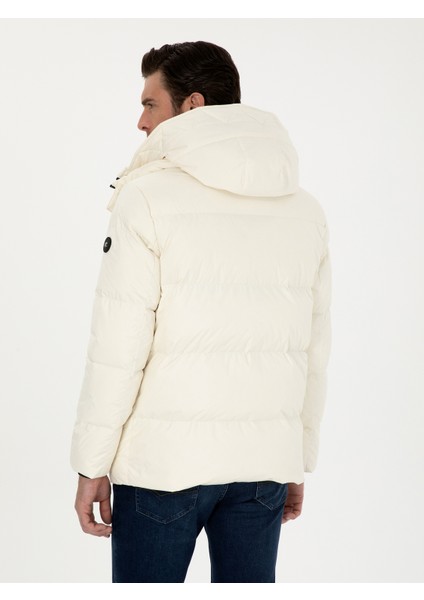 Erkek Beyaz Kapüşonlu Kaz Tüyü Mont 50273111-VR013 indirimleri