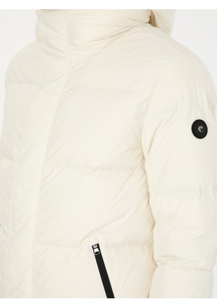 Erkek Beyaz Kapüşonlu Kaz Tüyü Mont 50273111-VR013