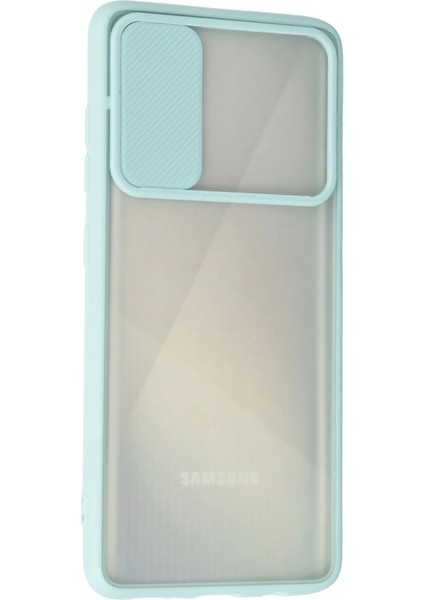 Samsung Galaxy A71 Kılıf Palm Buzlu Kamera Sürgülü Silikon - Turkuaz modelleri