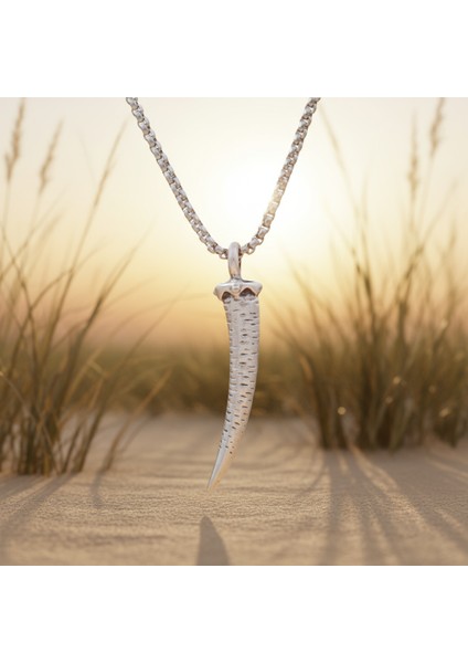 Fil Dişi Gümüş Kaplama Örme Zincir Kolye fırsatları