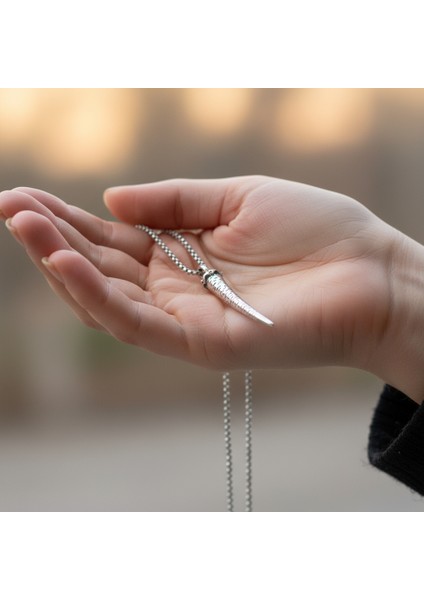 Fil Dişi Gümüş Kaplama Örme Zincir Kolye indirimleri