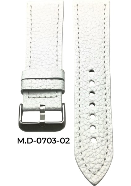 24 Mm-M.d Spor Beyaz Flotur Doğal Dikiş Deri Kordon