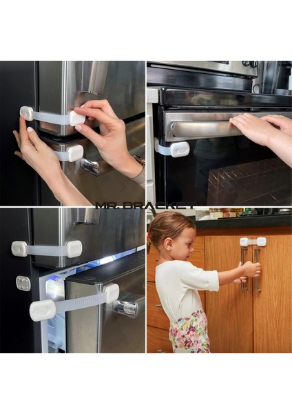 Ayarlanabilir Iz Bırakmaz Çok Amaçlı Dolap Buzdolabı Klozet Çekmece Kilidi Çocuk Kilit 3m Yapışkanlı fırsatları