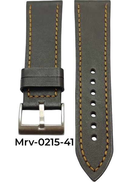 24 Mm-Mrv Spor Kahverengi Düz Taba Dikiş Deri Kordon