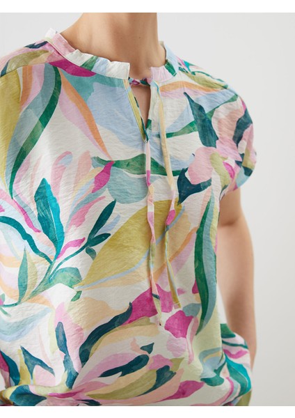 Yeni Sezon Bağlamalı Yaka Çiçekli Bluz fırsatları