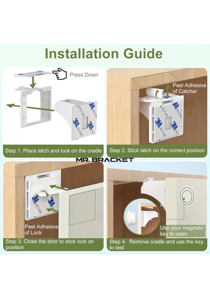 4 Kilit + 1 Anahtar Gizli Manyetik Dolap Çekmece Kilidi - Yapışkanlı Bebek Güvenliği Çocuk Kilit fiyatları
