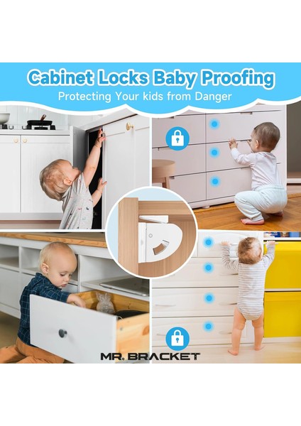 Güçlendirilmiş 4 Kilit + 1 Anahtar Gizli Manyetik Dolap Çekmece Kilidi - Bebek Güvenliği Çocuk Kilit fırsatları