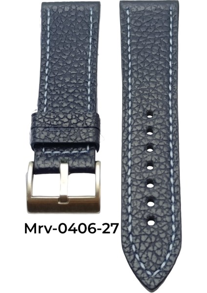 22 Mm-Mrv Spor Lacivert Flotur Açık Mavi Dikiş Deri Kordon