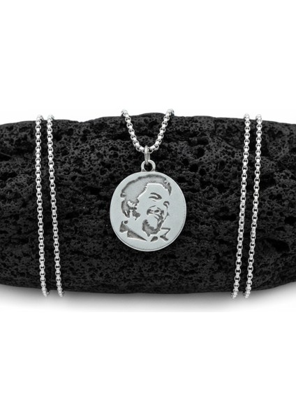 Che Guevara Madalyon Gümüş Kaplama Örme Zincir Kolye fiyatları