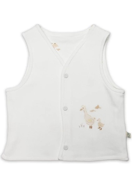 Bistyle Yelek Çift Taraflı Welcome Baby Duck 18104 Sarı-Ekru