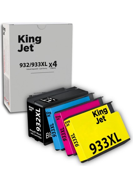 Hp Officejet Pro 7610 Uyumlu Yüksek Kapasiteli 4 Renk (Takım) Çipli Muadil Kartuş