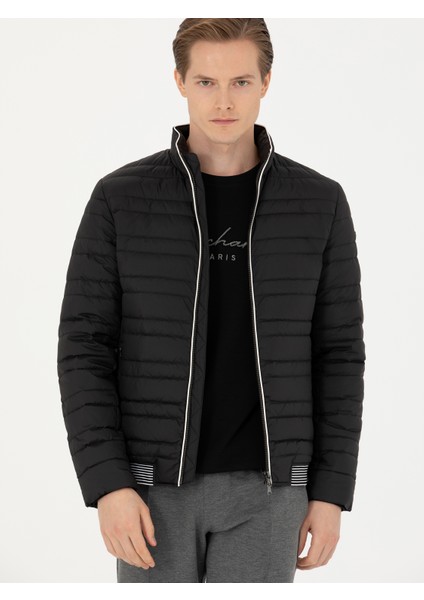 Erkek Siyah Ince Kapitone Mont 50273790-VR046 fırsatları