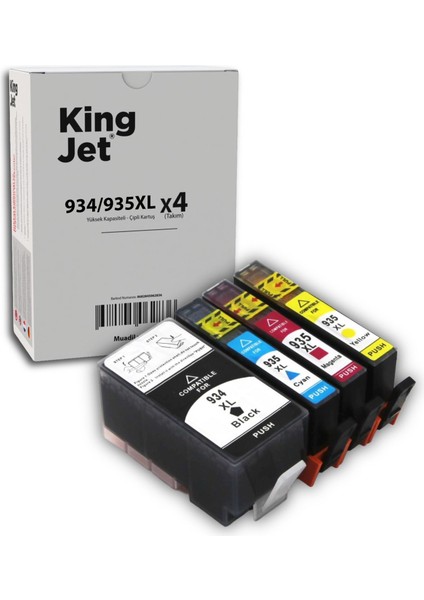 Hp Officejet 6812 Uyumlu Yüksek Kapasiteli 4 Renk (Takım) Çipli Muadil Kartuş