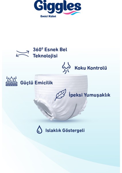 Yetişkin Emici Külot Hasta Bezi Large 1 Paket (8 Adet) modelleri