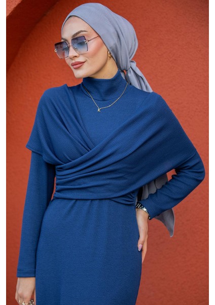 Simge Omuz Detaylı Kaşkorse Elbise-Laci fiyatları