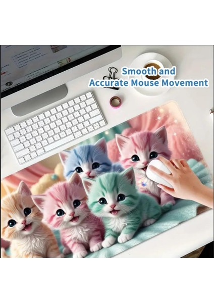 90X40 cm Renkli Kediler Temalı Kaydırmaz Taban Speed Yüzey Oyuncu Mouse Pad Gaming indirimleri