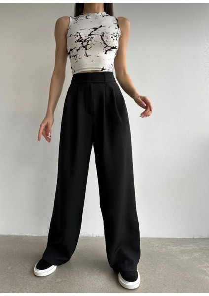 Kadın Yüksek Bel Cırtlı Palazzo Pantolon fiyatları