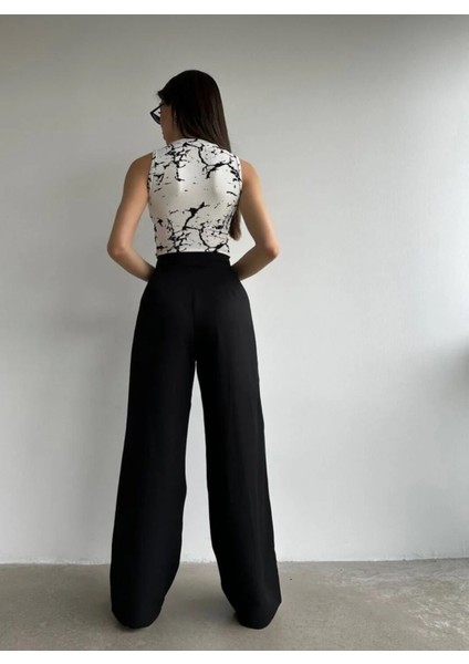 Kadın Yüksek Bel Cırtlı Palazzo Pantolon modelleri