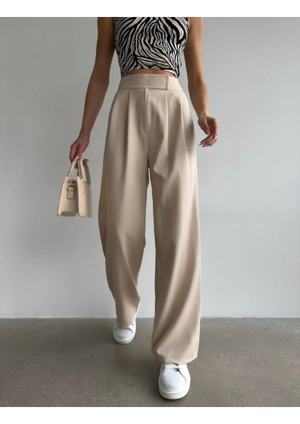 Kadın Yüksek Bel Cırtlı Palazzo Pantolon indirimleri