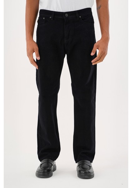 Jeans Erkek Siyah Baggy Kesim Esnek Likralı Gabardin Pantolon