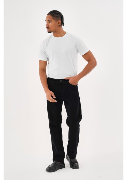 Jeans Erkek Siyah Baggy Kesim Esnek Likralı Gabardin Pantolon