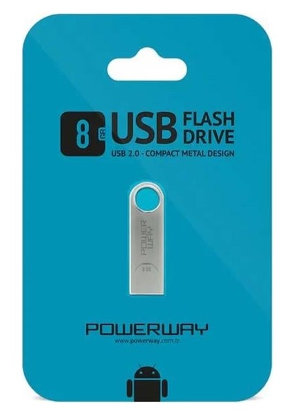 powerway Pw-8gb 8 GB USB 2.0 Metal Flash Bellek