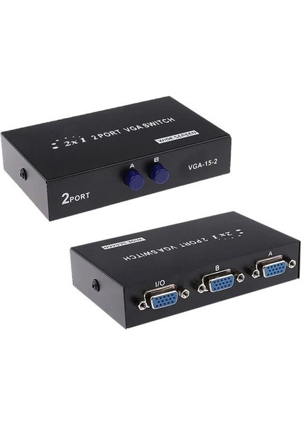 PM-4263 2 Port Giriş 1 Çıkış Manuel VGA Splitter Toplayıcı (2 Pc 1 Ekran)