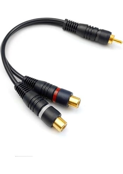 Elektromer 1 Rca Erkek 2 Rca Dişi 25 cm Anfi Y Kablo