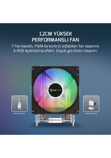Glace Tc4 Argb Siyah 1X120MM LGA1851/AM5 Işlemci Hava Soğutucu fırsatları