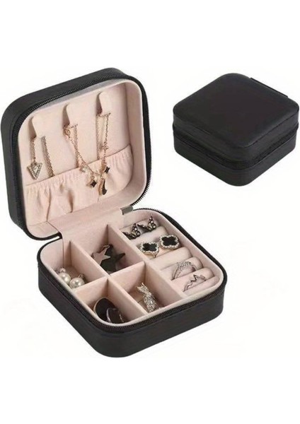 Siyah Takı Kutusu Organizer Kare Düzenleyici