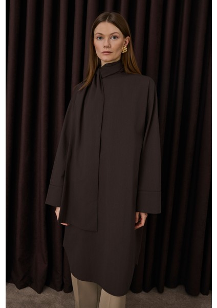 Fular Yaka Gömlek Acı Kahve modelleri