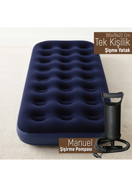 Tek Kişilik Şişme Yatak 185X76X22 cm + Pompa Hediyeli modelleri