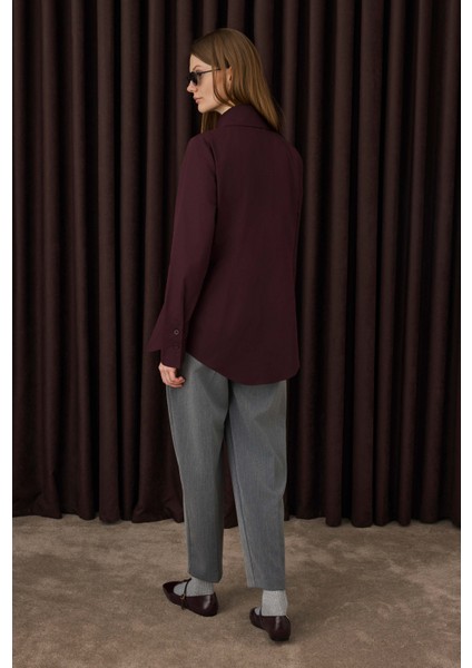 Yırtmaç Detaylı Gömlek Bordo fiyatları