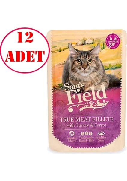 Kedi Konservesi Hindili Havuçlu Tahılsız 85 gr 12 Ad