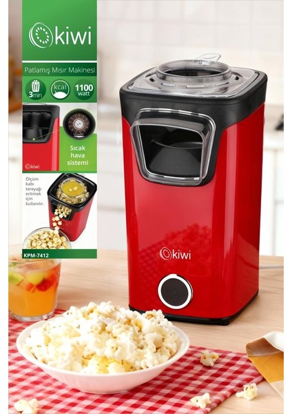 KPM-7412 Patlamış Mısır Makinesi | Sıcak Hava Teknolojisi | Yağsız & Sağlıklı Atıştırmalık