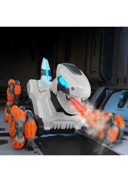 Ağzından Buhar Çıkaran 8 Tekerlekli Full Fonksiyon Şarjlı Akrobat Dinozor Ejderha Oyuncak Araba fiyatları