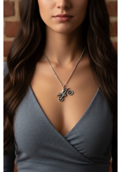 Cross Motor Gümüş Kaplama Örme Zincir Kolye fiyatları