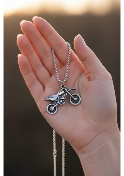 Cross Motor Gümüş Kaplama Örme Zincir Kolye fırsatları