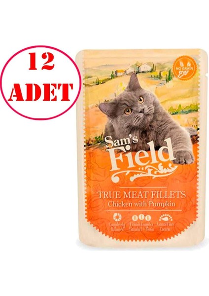 Tahılsız Kedi Konservesi Tavuklu Balkabaklı 85 gr 12 Ad
