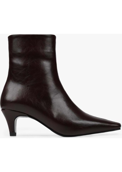 Kadın Lulu Bordo Cilt Kısa Topuklu Bot indirimleri