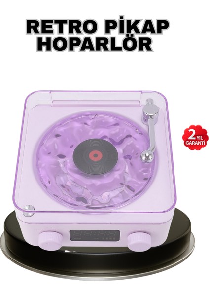 Projektör Işıklı Hoparlör Aux USB Hafıza Kartlı 360° Sesli Şarjlı